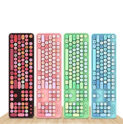 China Plug and Play 2 Pcs Customized Wireless Cute Multi Colors Lipstick Combo BT Keyboard and Mouse Keyboard Colorful Keyboards for sale