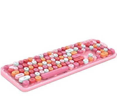 China MOFii plug-and-play keyboard and wireless mouse combo, colorful compact keyboard with number pad, cute retro keyboard with stylish round keys for sale