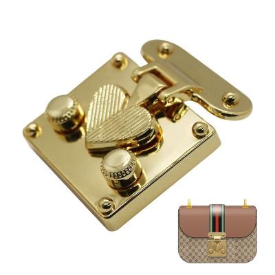 China Handbag Accessories Zinc Alloy Nickel Free Lock For Locking Bags Fashion Love Bag 51.3*41.0mm Lock Head for sale