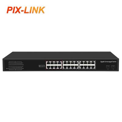 China Support VLAN 26 Gigabit Port Metal Network Switch for sale