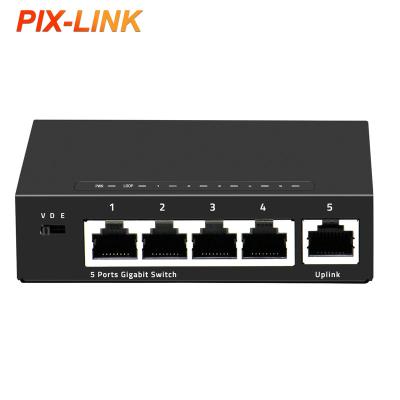 China Support VLAN 5 Gigabit Port Metal Network Switch for sale