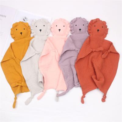 China Washable Baby Toddler Newborn Girls Muslin Blanket 30*30cm Cotton Baby Toys Sleep Kids Wash Towels Cardboard Lion Sleeping Dolls for sale