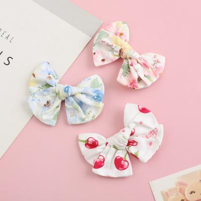 China 2021Spring Baby Bowknot Headband Baby Hair Clips Cotton Kids Cute Floral Knot Elastic Hairbands Headbands Hair Accessories for sale