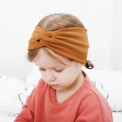 China breathable & Waterproof Customized Girls Twist Headbands Stretchy Width Knitted Bows Head Turban Wraps Winter Kids Girl's Head Bands for sale