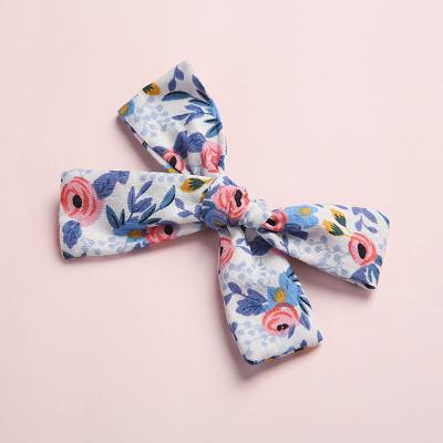 China Handmade Elastic Hair Accessories Babies School Girls Hangers Prints Hair Clips Cute Hair Wear for sale