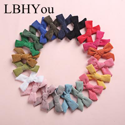 China 20 Colors Factory Sale Hand Corduroy Girls Elastic Tie Hair Clips Cute School Girls Winter Hair Barrettes Hair Accessories for sale