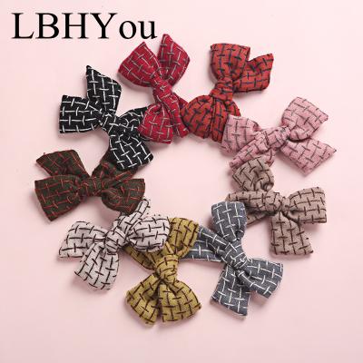 China New Elastic Bows Hand Tie Girls Knitted Hair Clips Fashion Cross Scarf Cloth Hair Barrettes Toddler Hair Accessories for sale