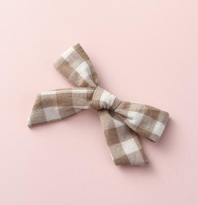 China School Girls Plaid Pattern Elastic Hair Clips Hand Tie Little Girls Hair Barrettes You Can Pick Up Colors for sale