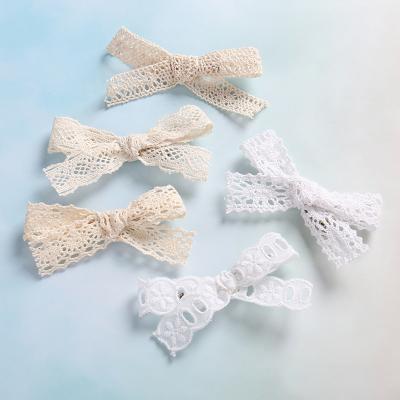 China Toddler Girls Head Wear Factory Lowest Price 0-6T Kids Girls Lace Up Bows Hair Clips Handmade Knotbows Hairpins For Woman for sale