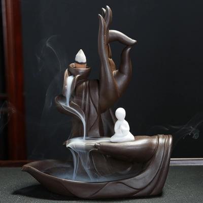 China Hot Selling Censer Lotus Incense Burner Lotus Censer Backflow Censer Buddha Hand Backflow Censer for sale