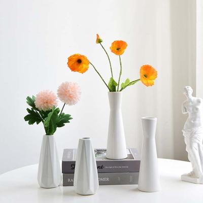 China Cute Home White Ceramic Basket Flower Pot Flower Vase Decoration Nordic Vases For Flowers for sale