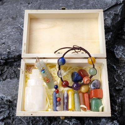 China China Wholesale Energy Chakra Stone Set Natural Crystals Healing Stones With Gift Box for sale