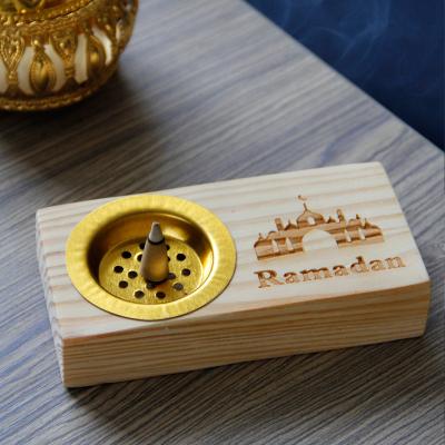 China Wooden Muslim Home Eid Mubarak Middle Eastern Decoration Ramadan Arab Incense Burner Holder for sale