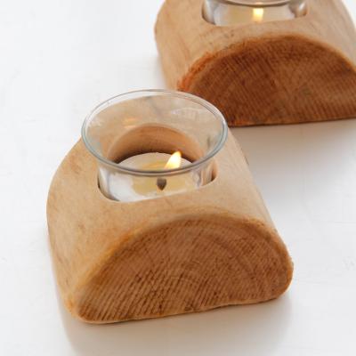 China Tealight Wood Candle Holder China Creativity Candlestick Table Home Decoration Ornament Wood Crafts for sale