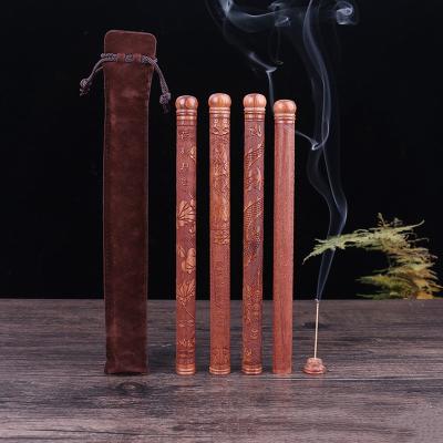 China Chinese Wholesale Wooden Incense Holder Incense Packing Box Portable Sandalwood Incense Sticks Tubes for sale