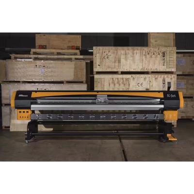 China Hotels 3.2m high speed vinyl printer with 8 heads KM512 14PL eco solvent printer for sale