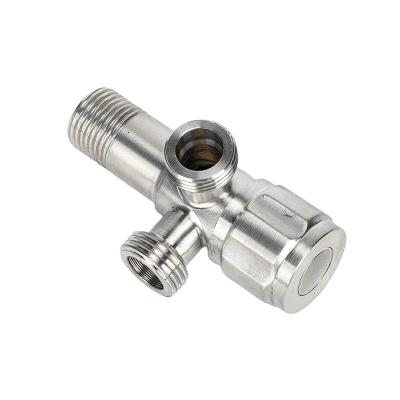 China Universal General 304 Stainless Steel Double Outlet Angle Valve Water Stop Valve Three Way Four Point Figure Eight Valve Thickening for sale