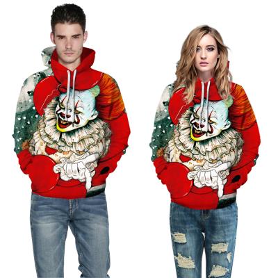 China New Color Christmas Hoodie Clown Men's Hoodie Breathable Custom Sportswear Men's Slim Hoodie for sale