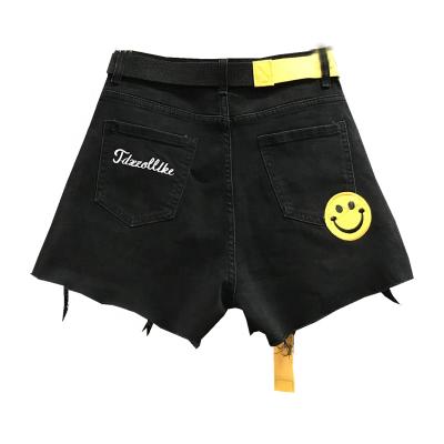 China QUICK DRY denim shorts high waist loose wide leg female shorts summer denim shorts with belt for sale