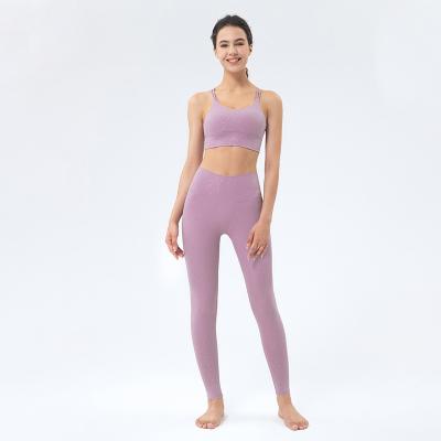 China Breathable Glitter Two Piece Yoga Bra And Leggings Set Women Fitness Sport Set for sale