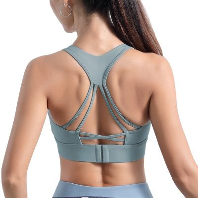 China New Breathable Article Women's Sexy Backless Sports Tops Yoga Sports Adjustable High Print Bra for sale