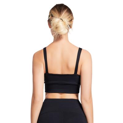 China Breathable Fashionable Front Pleat Design Sports Upper Support High Women's Sports Bra for sale