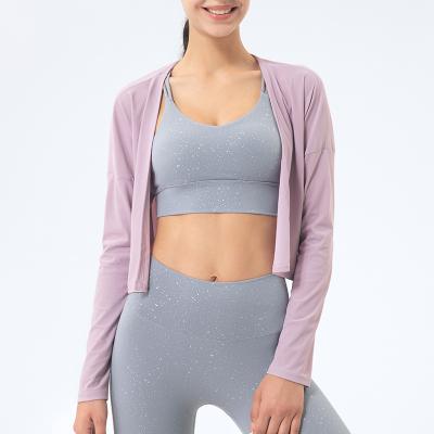 China High Quality Hot Selling Breathable Yoga Cardigan Shirt Women Loose Long Sleeve Fitness Tops for sale