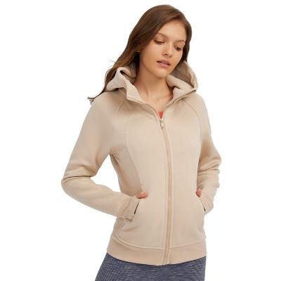 China wholesale hot sale anti-wrinkle fall and winter ladies jacket with zipper women fitness clothing for sale