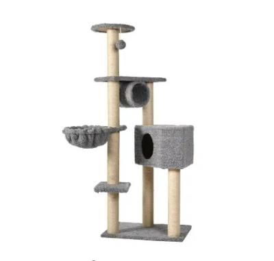 China Hot Sale Stocked Low Moq Small Cat Tree Tower With Cave And Scratch Post for sale