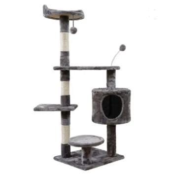 China New Pet Sisal Cat Climbing Frame Modern Wooden Large Stored Luxury Multi Tier Floor To Ceiling Cat Tree for sale