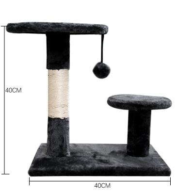 China Tall Artificial Post Stocked Sisal Kitten Tower Furniture Plush Rattan Cover Cat Tree for sale