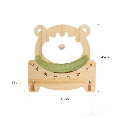 China Stocked New Design Stretching Cat Hammock Wholesale Hot Sale Durable Wood Comfortable Rolling and Shaking Hanging Pet Cat Bed Rocking Chair for sale