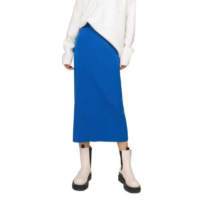 China 2022 Best-selling Anti-Static Wool Elegant Commute Casual Skirt Slit Designer Knit Skirt for sale