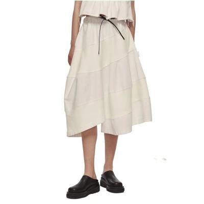 China 2022 Fashion Contrast Anti-static Color Quilted Edge Irregular Elastic Waist Skirt Casual Skirt for sale