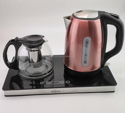 China 360 Degree Rotation Base Keep Hot Glass Kettle /GS CB CE/REACH/Home To Use Digital Control Electric Water Kettle Tray Set for sale