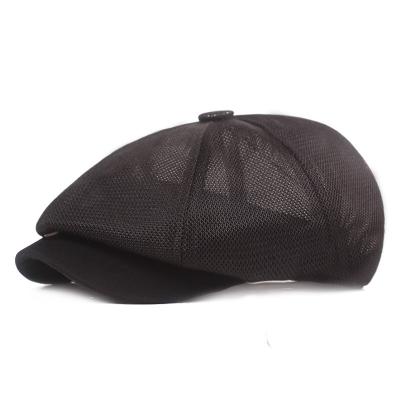 China Wholesale Custom Verified Ivy Caps Breathable Cabbie Flat Mesh Newsboy Berets Adjustable Hat Summer Cheap Berets Hat For Men for sale