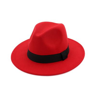 China Image Women Felt Fedora Hats Wide Brim Jazz Hat For Men for sale