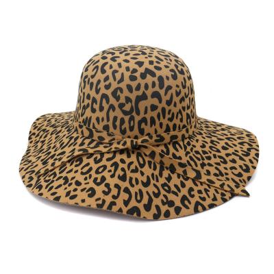 China Wholesale Custom Women's Warm Soft Fedora Hats Felt Hat Sale Felt Hat Wool Hats Soft Leopard Plush Soft Fedora Hats for sale