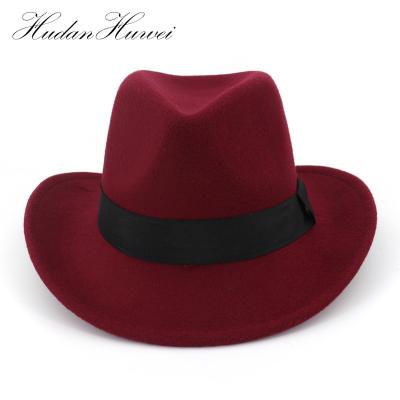 China Wholesale Wide Cowboy Summer Fashion Felt Fedora Beach Panama Plush Brim Hat for sale