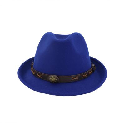 China Dobby Fashion Vintage Multi-colors Wide Brim Felt Fedora Hat for sale