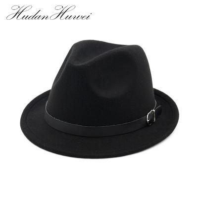 China Wholesale Plush Mini Jazz Hat Short Brim Stylish Wool Felt Fedora Hats Custom Made for sale