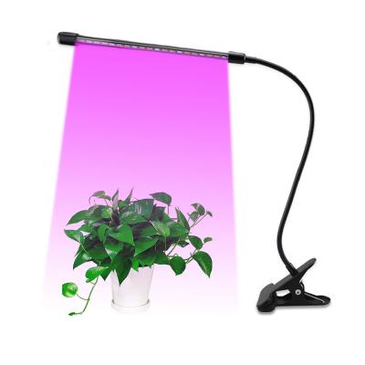 China Seed Starting Color Dimming Desk Clamp 3AM Shenzhen USB Plant Growth Lamp 3 Head Clip Top Led Grow Strip Lights for sale