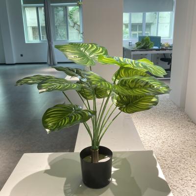 China 2021 New Arrivals Contemporary Artificial Faux Bonsai Plants Leaves Green In Pot Place Garden Plant Indoor Decoration for sale