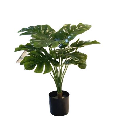 China Factory Wholesale Cheap Design YD29190 Evergreen Artificial Bonsai Trees 2021 Contemporary New Small Monstera 50cm In Pot for sale