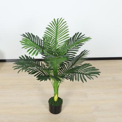 China Wholesale YD29165 Hawaii 80cm Areca Palm Trees Potted Contemporary Green Artificial Fake Plant Bonsai Indoor Outdoor Decor for sale