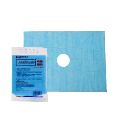 China Waterproof / Health Disposable Medical Sterile Laparotomy Surgical Vlies Operation Blue Hole Towel Drape for sale