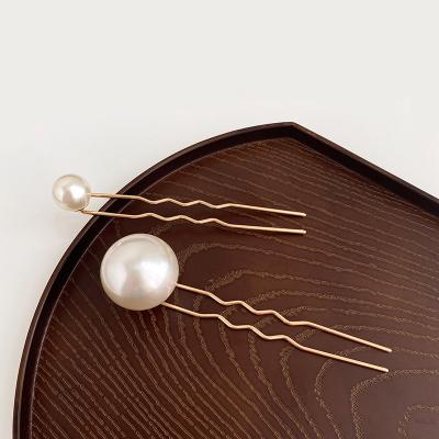 China Wholesale Korean Luxury Pearl Hairpins Fashion Girl Hairpin Woman Style Hair Forks Bridal Wedding Accessories for sale