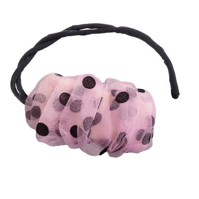 China French Style Spotted Elegant Alloy Hair Band Accessories Retro French Lazy Organza Hair Pin Hair Ties For Women for sale