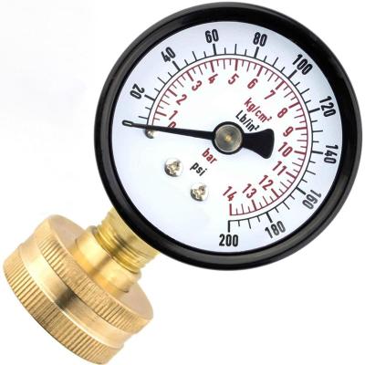 China 14bar 200psi Water Pressure Gauge With 3/4