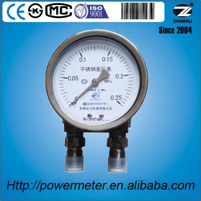 China Stainless steel case CPWTF-100 all stainless steel low static pressure difference pressure gauge instrument for measuring pressure gauge for sale